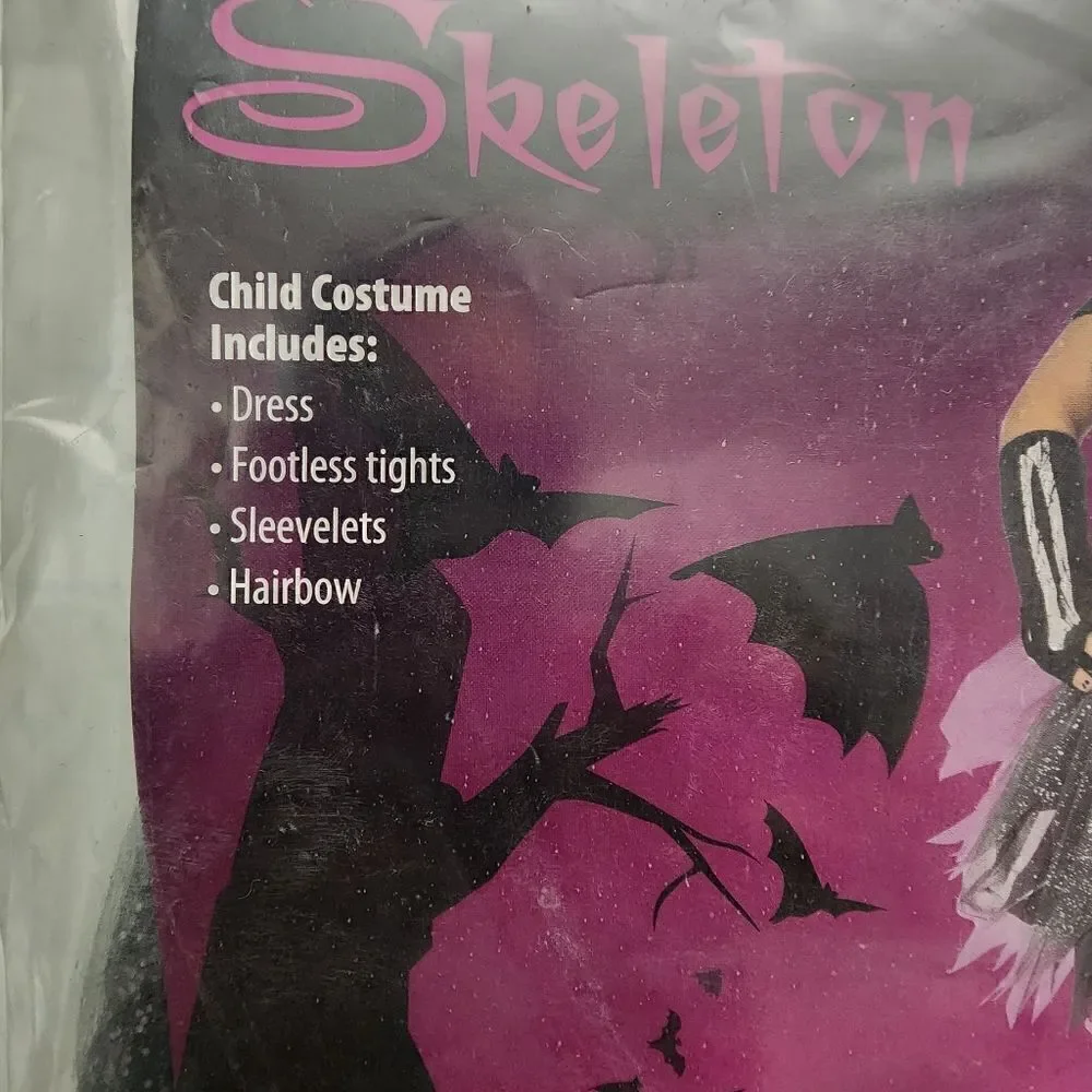 Nwt Hallowen Girl Skeleton CHILD Girls Costume NEW Dress
